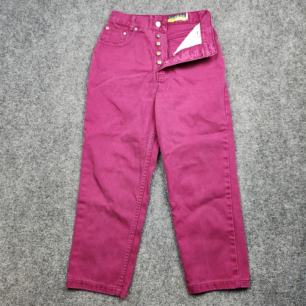 Vintage Lawman Jeans Womens‎ 9 Crop Pink High Rise Western Tapered Denim 90s